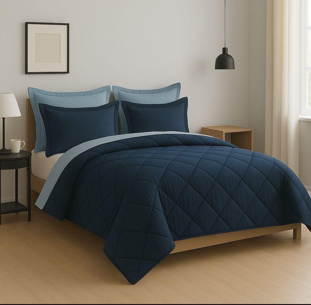 Queen Reversible Comforter Set – 5 Pieces
