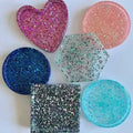 Glitter resin coasters Candle Galor PTY LTD