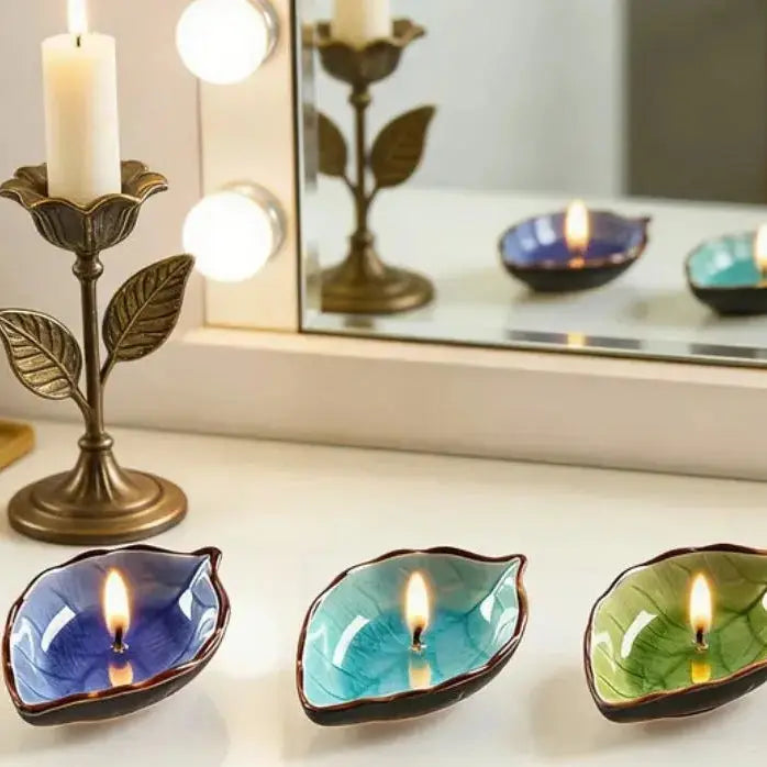 Leaf candle jars Candle Galor PTY LTD